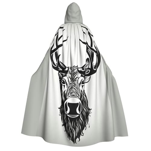 JEJEA Langer Umhang mit Hirsch-Aufdruck, für Weihnachten, Halloween, Kostüme, Kapuzenumhang, Maskerade JEJEA Langer Umhang mit Hirsch-Aufdruck, für Weihnachten, Halloween, Kostüme, Kapuzenumhang, Maskerade von JEJEA