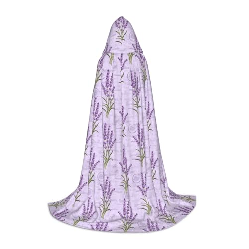 JEJEA Lavendel-Stempel-Druck, Halloween, Cosplay, Weihnachten, Party, Outfits, Zauberer-Robe, Halloween, Umhang, Mittelalter-Renaissance von JEJEA