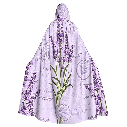 JEJEA Lavendel-Stempel-Druck, Uni, Kapuzenumhang, Renaissance-Umhang, langer Umhang für Halloween, Cosplay-Kostüme JEJEA Lavendel-Stempel-Druck, Uni, Kapuzenumhang, Renaissance-Umhang, langer Umhang für Halloween, Cosplay-Kostüme von JEJEA