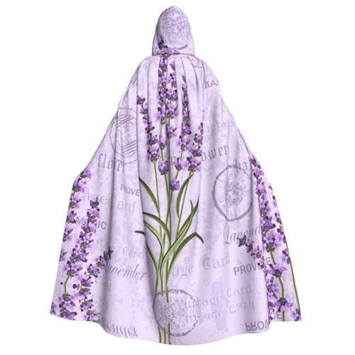 JEJEA Lavendel-Stempel-Druck, langer Umhang für Weihnachten, Halloween, Umhang, Kostüme, Kapuzenumhang, Maskerade JEJEA Lavendel-Stempel-Druck, langer Umhang für Weihnachten, Halloween, Umhang, Kostüme, Kapuzenumhang, Maskerade von JEJEA
