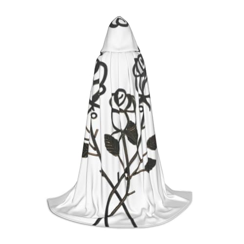JEJEA Metall-Rosen-Druck, Halloween, Cosplay, Weihnachten, Party, Outfits, Zauberer-Robe, Halloween, Umhang, Mittelalter-Renaissance von JEJEA