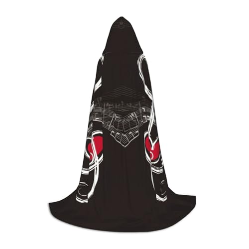 JEJEA Musik-Symbole, Liebe, Druck, Halloween, Cosplay, Weihnachten, Party, Outfits, Zauberer-Robe, Halloween, Umhang, Mittelalter-Renaissance von JEJEA