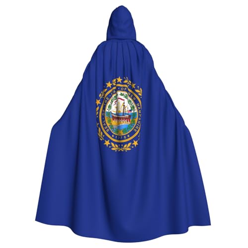 JEJEA New Hampshire State Flag Print Uni Hooded Cloak Renaissance Hooded Cape Full Long Cape for Halloween Cosplay Costumes JEJEA New Hampshire State Flag Print Uni Hooded Cloak Renaissance Hooded Cape Full Long Cape for Halloween Cosplay Costumes von JEJEA