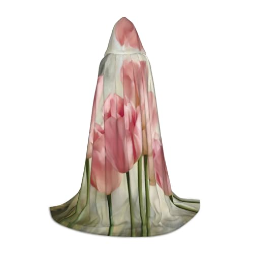 JEJEA Rosafarbener Tulpenaufdruck, Halloween, Cosplay, Weihnachten, Party, Outfits, Zauberer-Robe, Halloween, Umhang, Mittelalter-Renaissance JEJEA Rosafarbener Tulpenaufdruck, Halloween, Cosplay, Weihnachten, Party, Outfits, Zauberer-Robe, Halloween, Umhang, Mittelalter-Renaissance von JEJEA