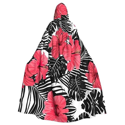 JEJEA Roter Hibiskus-Druck, Uni, Kapuzenumhang, Renaissance, langer Umhang für Halloween, Cosplay-Kostüme JEJEA Roter Hibiskus-Druck, Uni, Kapuzenumhang, Renaissance, langer Umhang für Halloween, Cosplay-Kostüme von JEJEA