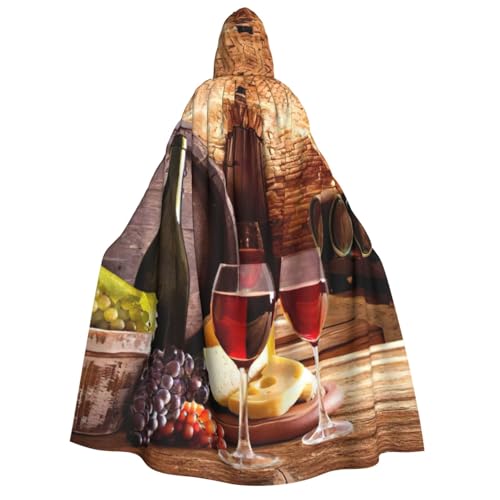 JEJEA Rotweinkeller-Druck, langer Umhang mit Kapuze, für Weihnachten, Halloween, Kostüme, Kapuzenumhang, Maskerade JEJEA Rotweinkeller-Druck, langer Umhang mit Kapuze, für Weihnachten, Halloween, Kostüme, Kapuzenumhang, Maskerade von JEJEA