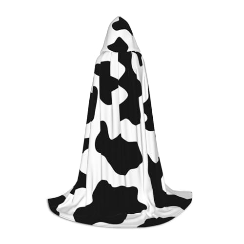 JEJEA Schwarz-weißer Kuh-Druck, Halloween, Cosplay, Weihnachten, Party, Outfits, Zauberer-Robe, Halloween, Umhang, Mittelalter-Renaissance von JEJEA