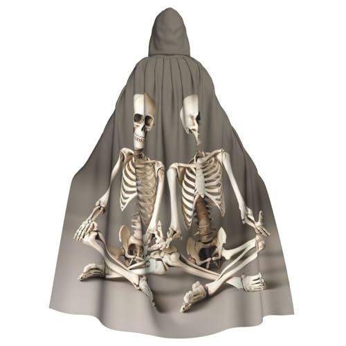 JEJEA Skelett-Yoga-Druck, Uni, Kapuzenumhang, Renaissance, langer Umhang für Halloween, Cosplay-Kostüme JEJEA Skelett-Yoga-Druck, Uni, Kapuzenumhang, Renaissance, langer Umhang für Halloween, Cosplay-Kostüme von JEJEA