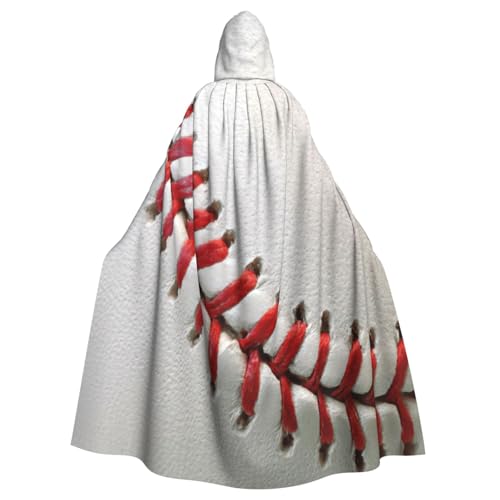 JEJEA Sport Ball Baseball Druck Hexe Zauberer Kapuzenumhang Erwachsene Halloween Party Umhang für Hexe Vampir Cosplay Kostüm von JEJEA