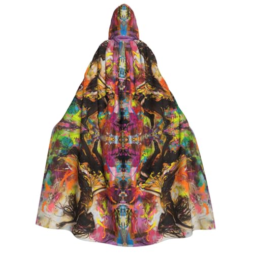 JEJEA Tanzen mit Musik-Aufdruck, Halloween-Kapuzenumhang, Unisex, für Cosplay, Weihnachten, Party, Gastgeschenke, Hexen-Outfits von JEJEA