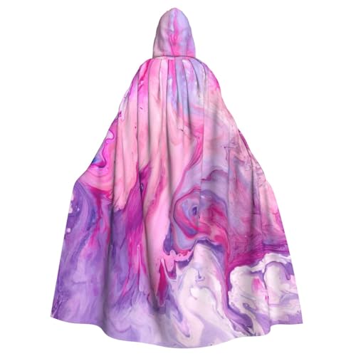 JEJEA Umhang mit Kapuze, Marmor, Violett, bunt, Hexen-Zauberer, Kapuzenumhang, für Erwachsene, Halloween, Party, für Hexe, Vampir, Cosplay-Kostüm von JEJEA