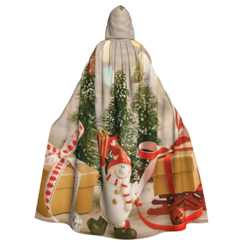 JEJEA Umhang mit Kapuze, Motiv: Weihnachtsbaum, Ball, Sterne, Hexe, Zauberer, Kapuzenumhang, für Erwachsene, Halloween, Party, Umhang, für Hexe, Vampir, Cosplay-Kostüm von JEJEA