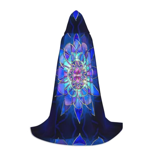 JEJEA Umhang mit Kapuze im Bohemian-Lotusblumen-Druck, langer Kapuzenumhang, Hexenkostüm, Cosplay-Kostüme, Unisex-Party-Umhang JEJEA Umhang mit Kapuze im Bohemian-Lotusblumen-Druck, langer Kapuzenumhang, Hexenkostüm, Cosplay-Kostüme, Unisex-Party-Umhang von JEJEA