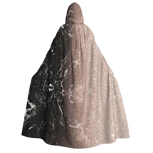JEJEA Umhang mit Kapuze in Marmorfarbe, Rotgold, Unisex, für Cosplay, Weihnachten, Party, Geschenke, Hexen-Outfits von JEJEA