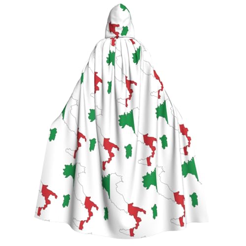 JEJEA Umhang mit Kapuze und italienischer Flagge, Unisex, für Cosplay, Weihnachten, Party, Geschenke, Hexen-Outfits von JEJEA