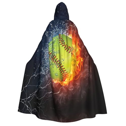 JEJEA Umhang mit Softball-Druck, langer Umhang für Weihnachten, Halloween, Umhang, Kostüme, Kapuzenumhang, Maskerade JEJEA Umhang mit Softball-Druck, langer Umhang für Weihnachten, Halloween, Umhang, Kostüme, Kapuzenumhang, Maskerade von JEJEA