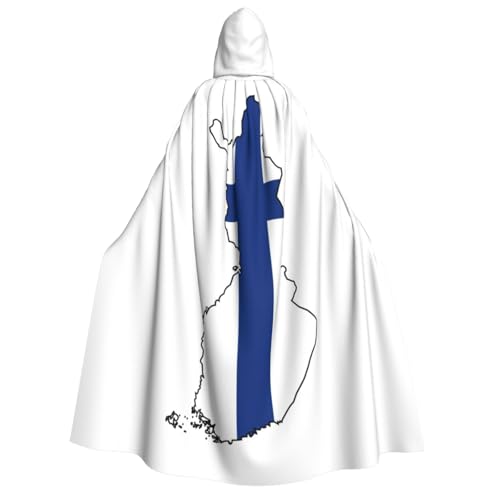 JEJEA Umhang mit finnischer Flagge, langer Umhang für Weihnachten, Halloween, Kostüme, Kapuzenumhang, Maskerade JEJEA Umhang mit finnischer Flagge, langer Umhang für Weihnachten, Halloween, Kostüme, Kapuzenumhang, Maskerade von JEJEA