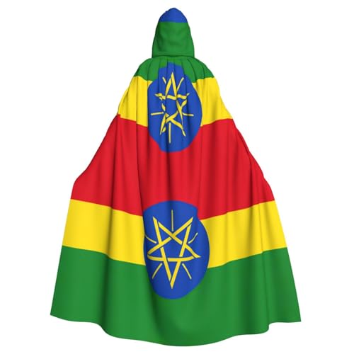JEJEA Uni Kapuzenumhang mit Flagge von Äthiopien, Renaissance, langer Umhang für Halloween, Cosplay-Kostüme von JEJEA