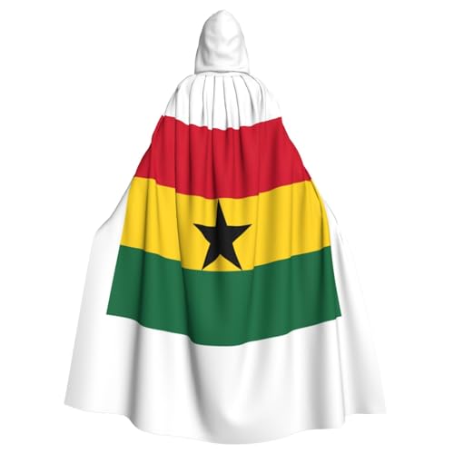 JEJEA Uni Kapuzenumhang mit Flagge von Ghana, Renaissance, langer Umhang für Halloween, Cosplay-Kostüme von JEJEA