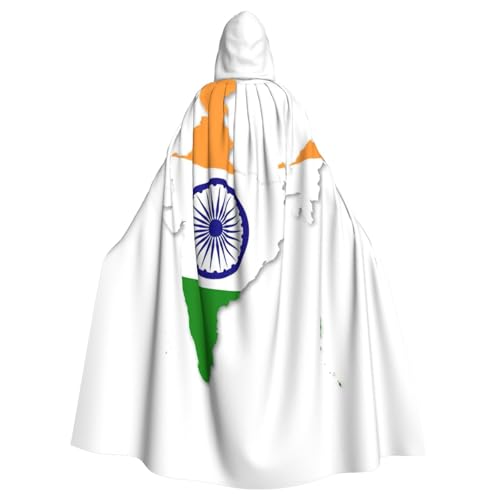JEJEA Uni Kapuzenumhang mit Flagge von Indien, Renaissance, langer Umhang für Halloween, Cosplay-Kostüme JEJEA Uni Kapuzenumhang mit Flagge von Indien, Renaissance, langer Umhang für Halloween, Cosplay-Kostüme von JEJEA