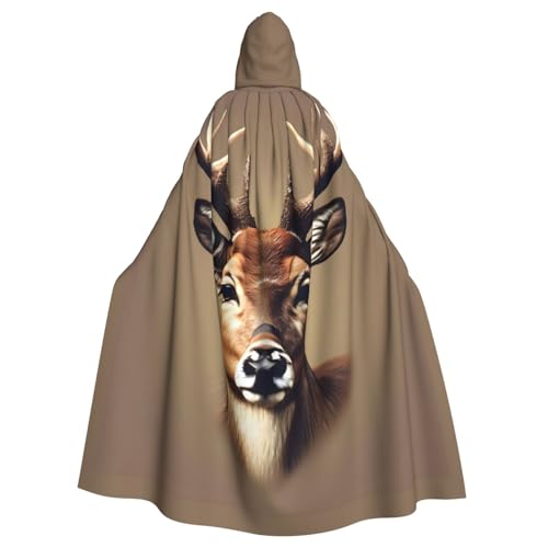 JEJEA Uni Kapuzenumhang mit Hirschkopf, Renaissance, langer Umhang für Halloween, Cosplay-Kostüme von JEJEA