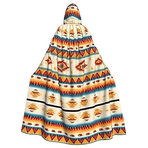 JEJEA Uni Kapuzenumhang mit Indianer-Druck, Renaissance, langer Umhang für Halloween, Cosplay-Kostüme von JEJEA