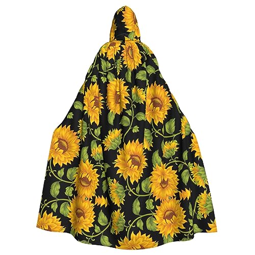 JEJEA Uni Kapuzenumhang mit Sonnenblumenmuster, Renaissance, langer Umhang für Halloween, Cosplay-Kostüme JEJEA Uni Kapuzenumhang mit Sonnenblumenmuster, Renaissance, langer Umhang für Halloween, Cosplay-Kostüme von JEJEA