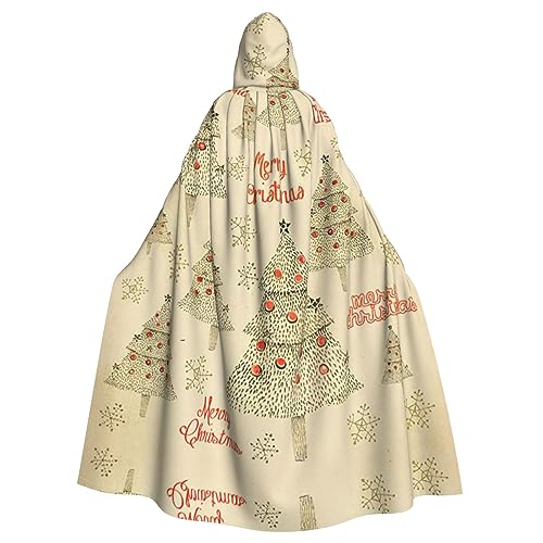 JEJEA Uni Kapuzenumhang mit Weihnachtsbaum, Renaissance, langer Umhang für Halloween, Cosplay-Kostüme von JEJEA