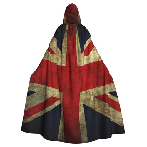 JEJEA Uni Kapuzenumhang mit britischer Flagge, Renaissance-Umhang, langer Umhang für Halloween, Cosplay-Kostüme JEJEA Uni Kapuzenumhang mit britischer Flagge, Renaissance-Umhang, langer Umhang für Halloween, Cosplay-Kostüme von JEJEA
