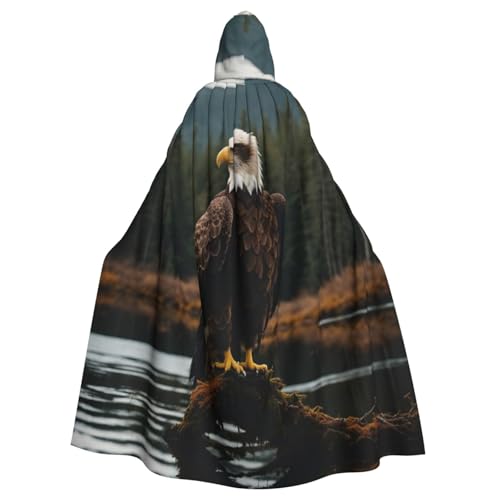 JEJEA Uni Kapuzenumhang mit fliegendem Adler, Renaissance, langer Umhang für Halloween, Cosplay-Kostüme von JEJEA