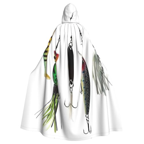 JEJEA Verschiedene Arten von Angelköderaufdruck, uni, Kapuzenumhang, Renaissance-Umhang, langer Umhang für Halloween, Cosplay-Kostüme JEJEA Verschiedene Arten von Angelköderaufdruck, uni, Kapuzenumhang, Renaissance-Umhang, langer Umhang für Halloween, Cosplay-Kostüme von JEJEA