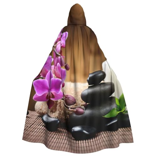 JEJEA Zen Steindruck Hexe Zauberer Kapuzenumhang Erwachsene Halloween Party Umhang für Hexe Vampir Cosplay Kostüm von JEJEA