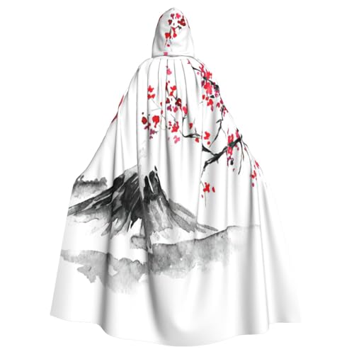 Japanischer Berg, roter Sonnenaufdruck, Hexen-Zauberer, Kapuzenumhang, Erwachsenen-Halloween-Partyumhang, für Hexe, Vampir, Cosplay-Kostüm Japanischer Berg, roter Sonnenaufdruck, Hexen-Zauberer, Kapuzenumhang, Erwachsenen-Halloween-Partyumhang, für Hexe, Vampir, Cosplay-Kostüm von JEJEA