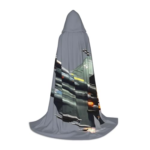 Jet Fighter Print Halloween Cosplay Weihnachten Party Outfits Kapuze Zauberer Robe Halloween Umhang Mittelalter Renaissance von JEJEA