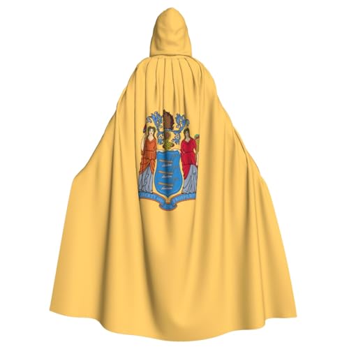Uni Kapuzenumhang mit Flagge von New Jersey, Renaissance, langer Umhang für Halloween, Cosplay-Kostüme Uni Kapuzenumhang mit Flagge von New Jersey, Renaissance, langer Umhang für Halloween, Cosplay-Kostüme von JEJEA
