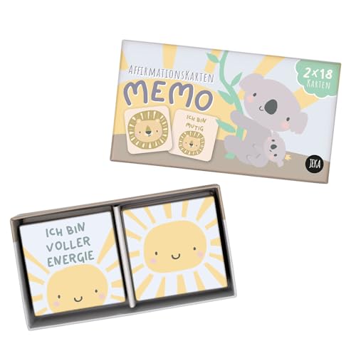 Affirmatationskarten Memo-Spiel für Kinder, Affirmationskarten Kinder als Memorie, Lernspiele ab 4 Jahren, Montessori Spielzeug von JEKA