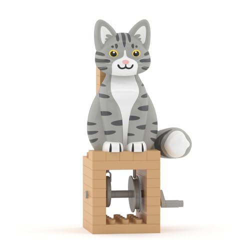 JEKCA Graue getigerte Katze, Automata-Serie, Kunststoff-Bausteine, ab 14 Jahren von JEKCA