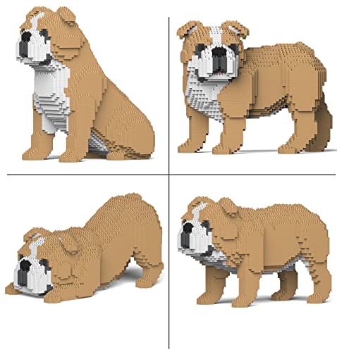 Jekca Englische Bulldogge 4-in-1-Pack 01S-M03 | Hund Plastikbausteine | Alter 14+ von JEKCA