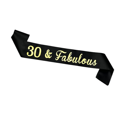 JEKUGOT 30 Geburtstag Schärpe Schwarz 60 Geburtstag Dekorationen für Frauen Geburtstag Schärpe für Frauen 60 Schärpe für Geburtstagsfeier - Elegante Party Dekoration Schärpe JEKUGOT 30 Geburtstag Schärpe Schwarz 60 Geburtstag Dekorationen für Frauen Geburtstag Schärpe für Frauen 60 Schärpe für Geburtstagsfeier - Elegante Party Dekoration Schärpe von JEKUGOT