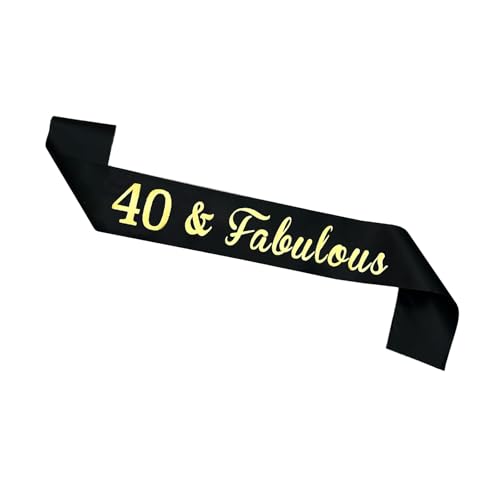 JEKUGOT 40 Geburtstag Schärpe Schwarz 60 Geburtstag Dekorationen für Frauen Geburtstag Schärpe für Frauen 60 Schärpe für Geburtstagsfeier - Elegante Party Dekoration Schärpe JEKUGOT 40 Geburtstag Schärpe Schwarz 60 Geburtstag Dekorationen für Frauen Geburtstag Schärpe für Frauen 60 Schärpe für Geburtstagsfeier - Elegante Party Dekoration Schärpe von JEKUGOT