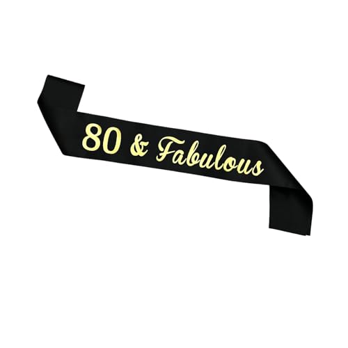 JEKUGOT 80 Geburtstag Schärpe Schwarz 60 Geburtstag Dekorationen für Frauen Geburtstag Schärpe für Frauen 60 Schärpe für Geburtstagsfeier - Elegante Party Dekoration Schärpe JEKUGOT 80 Geburtstag Schärpe Schwarz 60 Geburtstag Dekorationen für Frauen Geburtstag Schärpe für Frauen 60 Schärpe für Geburtstagsfeier - Elegante Party Dekoration Schärpe von JEKUGOT