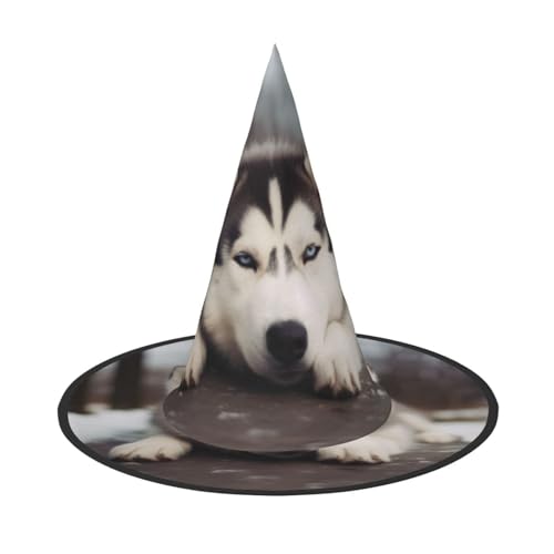 Husky Hund Druck Halloween Hut Gruseliges Partyzubehör Karneval Maskerade Bälle von JEKYDOSD