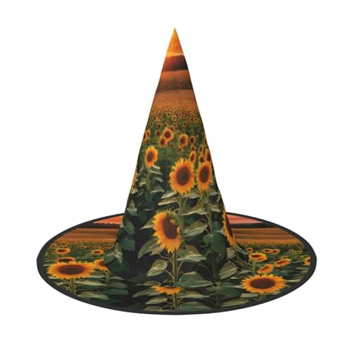 JEKYDOSD Bauernhof-Sonnenblumen-Druck, Halloween-Hut, gruseliges Party-Accessoire, Karneval, Maskerade-Bälle JEKYDOSD Bauernhof-Sonnenblumen-Druck, Halloween-Hut, gruseliges Party-Accessoire, Karneval, Maskerade-Bälle von JEKYDOSD