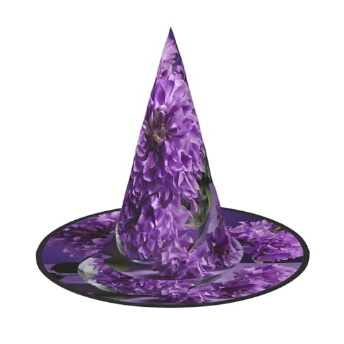 JEKYDOSD Blühender lila Blumendruck Halloween Hut gruseliges Partyzubehör Karneval Maskerade Bälle JEKYDOSD Blühender lila Blumendruck Halloween Hut gruseliges Partyzubehör Karneval Maskerade Bälle von JEKYDOSD