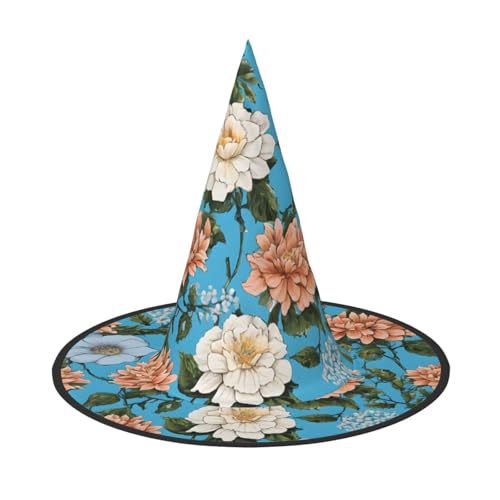 JEKYDOSD Blumenhut mit Hintergrunddruck, Halloween-Hut, gruseliges Party-Accessoire, Karneval, Maskerade-Bälle von JEKYDOSD
