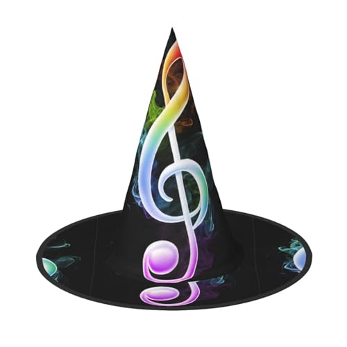 JEKYDOSD Bunte Musiknoten-Druck, Halloween-Hut, gruseliges Party-Accessoire, Karneval, Maskeradebälle JEKYDOSD Bunte Musiknoten-Druck, Halloween-Hut, gruseliges Party-Accessoire, Karneval, Maskeradebälle von JEKYDOSD
