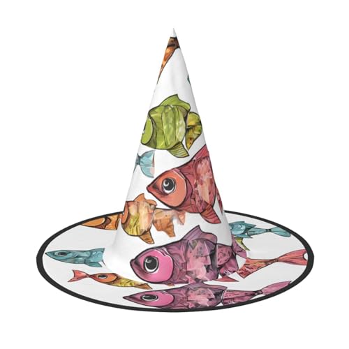 JEKYDOSD Bunter Fisch-1-Druck, Halloween-Hut, gruseliges Party-Accessoire, Karneval, Maskeradebälle JEKYDOSD Bunter Fisch-1-Druck, Halloween-Hut, gruseliges Party-Accessoire, Karneval, Maskeradebälle von JEKYDOSD