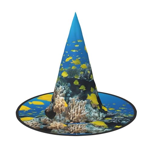 JEKYDOSD Bunter Fisch-Druck, Halloween-Hut, gruseliges Party-Accessoire, Karneval, Maskeradebälle von JEKYDOSD