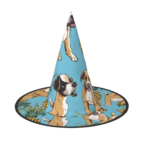 JEKYDOSD Chihuahua Hund Ananas Druck Halloween Hut Gruseliges Partyzubehör Karneval Maskerade Bälle von JEKYDOSD