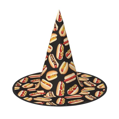 JEKYDOSD Fun Food Hot Dogs Print Halloween Hut Gruseliges Partyzubehör Karneval Maskerade Bälle von JEKYDOSD